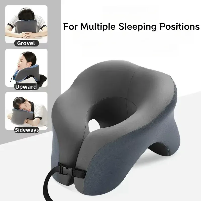 Oreiller de voyage en forme de U en mousse à mémoire de forme, soutien ergonomique pour la tête et la nuque, idéal pour l'avion, la voiture et le bureau 5
