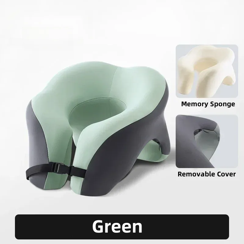 Oreiller de voyage en forme de U en mousse à mémoire de forme, soutien ergonomique pour la tête et la nuque, idéal pour l'avion, la voiture et le bureau 12