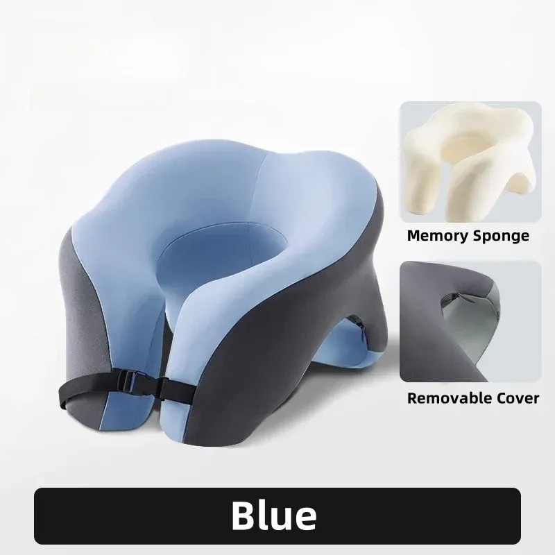 Oreiller de voyage en forme de U en mousse à mémoire de forme, soutien ergonomique pour la tête et la nuque, idéal pour l'avion, la voiture et le bureau 8
