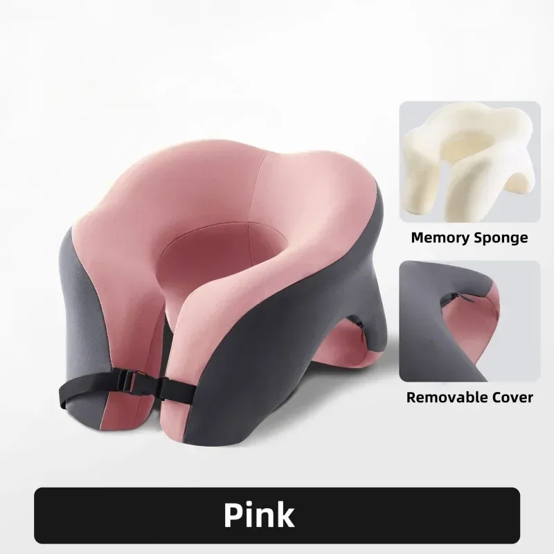 Oreiller de voyage en forme de U en mousse à mémoire de forme, soutien ergonomique pour la tête et la nuque, idéal pour l'avion, la voiture et le bureau 9