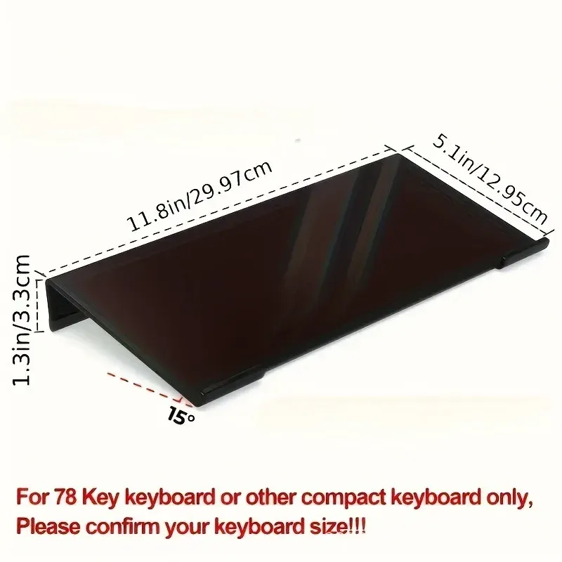 Support de clavier en acrylique, élévateur de bureau compact pour clavier et mini PC, couleurs mélangées, non chargé, matériau durable, 1 pièce 3