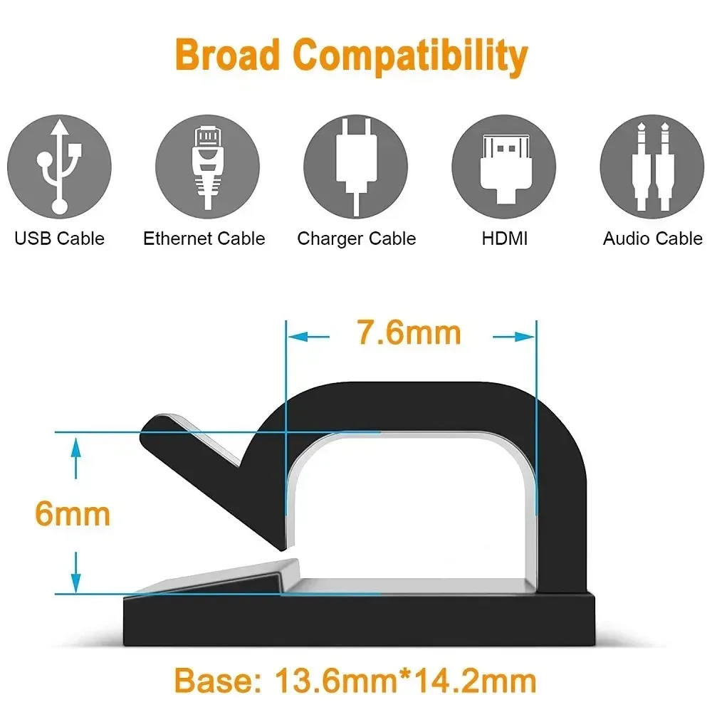 Clips auto-adhésifs de gestion de câbles pour automobile – Guide-fils de câblage WINDER 5