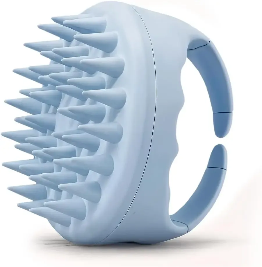 Brosse de massage du cuir chevelu pour shampoing, exfoliant capillaire pour éliminer les pellicules et favoriser la pousse des cheveux, brosse exfoliante pour cuir chevelu humide ou sec