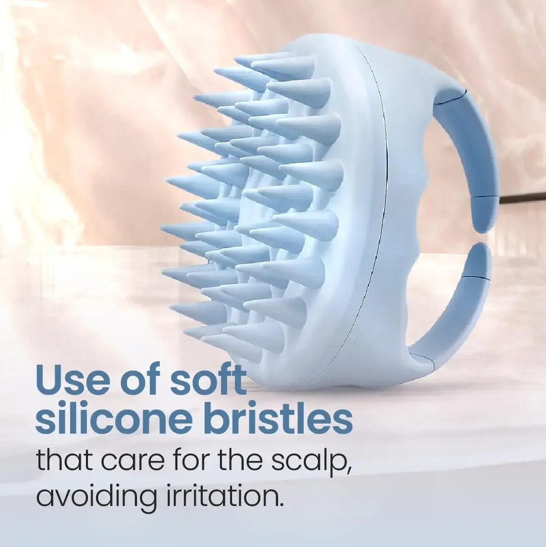 Brosse de massage du cuir chevelu pour shampoing, exfoliant capillaire pour éliminer les pellicules et favoriser la pousse des cheveux, brosse exfoliante pour cuir chevelu humide ou sec 2