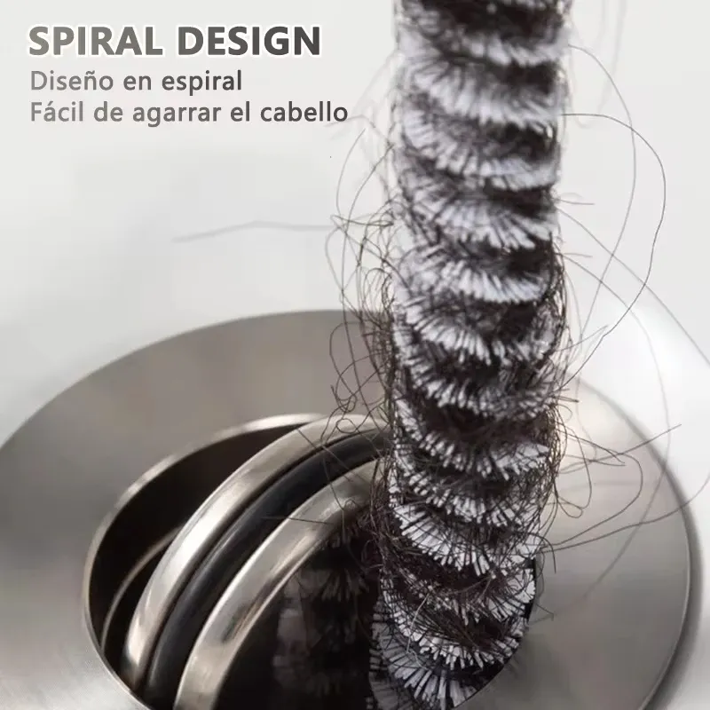 Brosse de vidange flexible pour tuyaux et évacuations, idéale pour cuisine et salle de bains 2