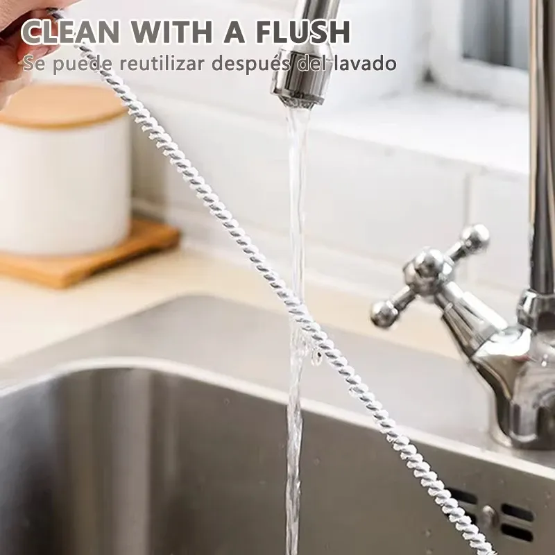Brosse de vidange flexible pour tuyaux et évacuations, idéale pour cuisine et salle de bains 4