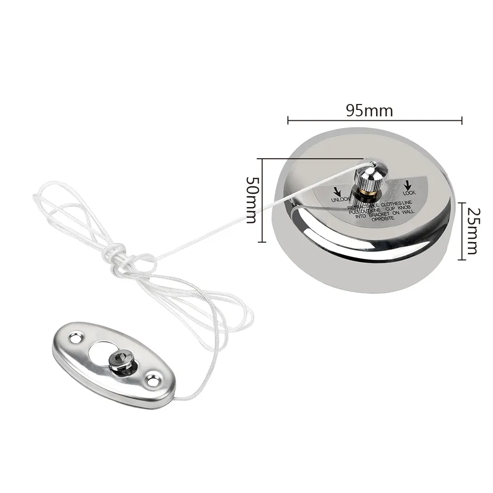 Corde à linge rétractable en acier inoxydable 6