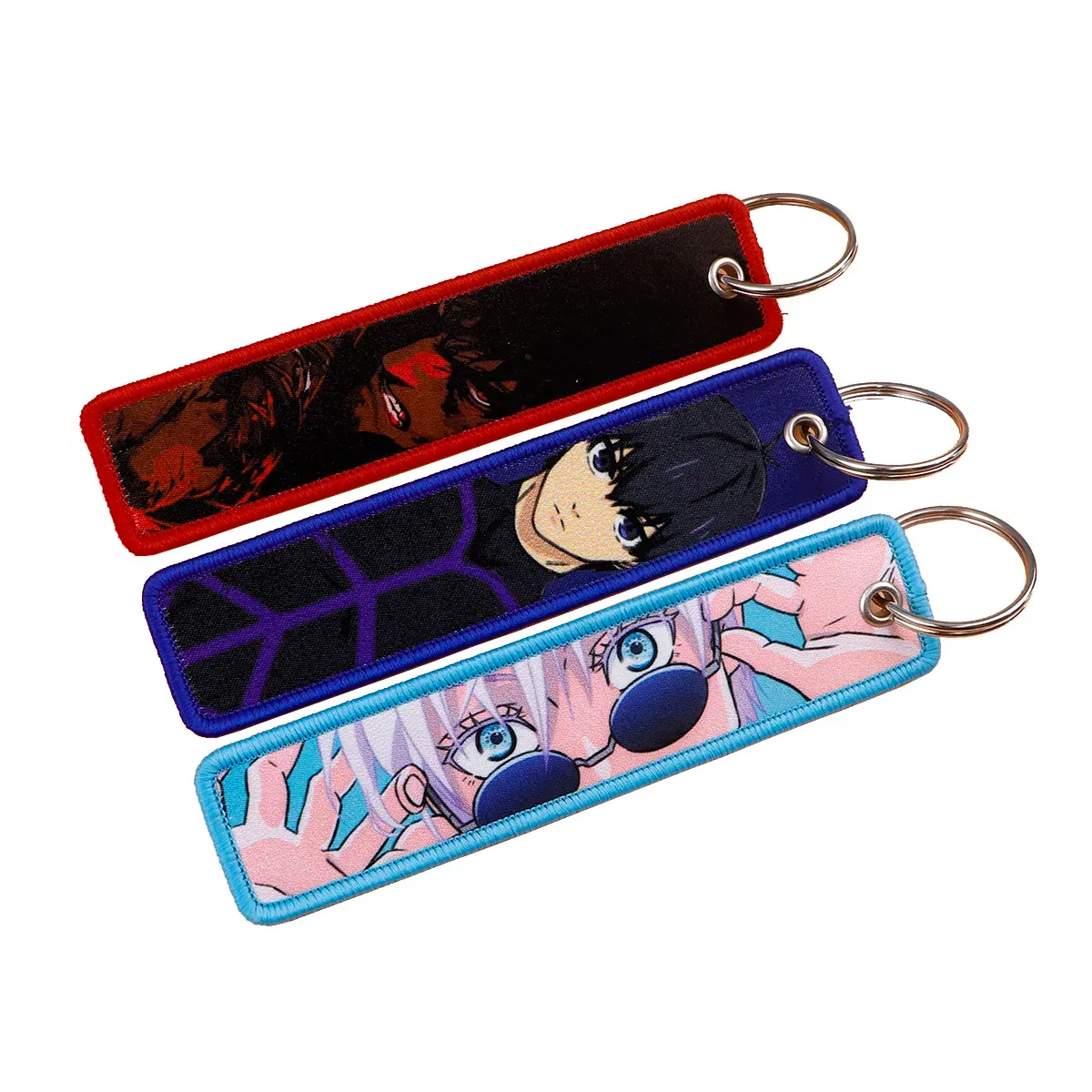 Porte-clés brodé Gojo Satoru, style manga et anime, pour moto et voiture 2