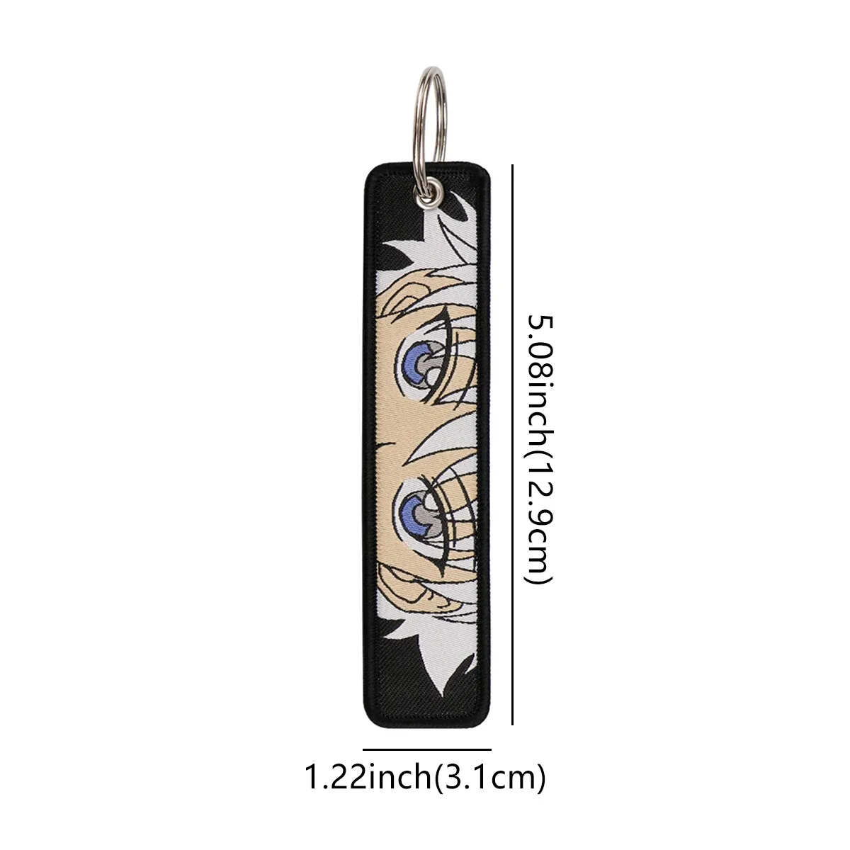 Porte-clés Gojo Satoru, détail de la broderie