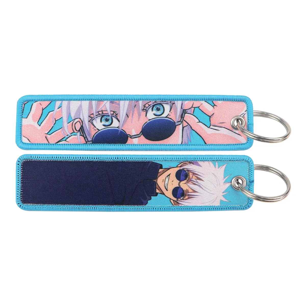 Porte-clés brodé Gojo Satoru, style manga et anime, pour moto et voiture 36