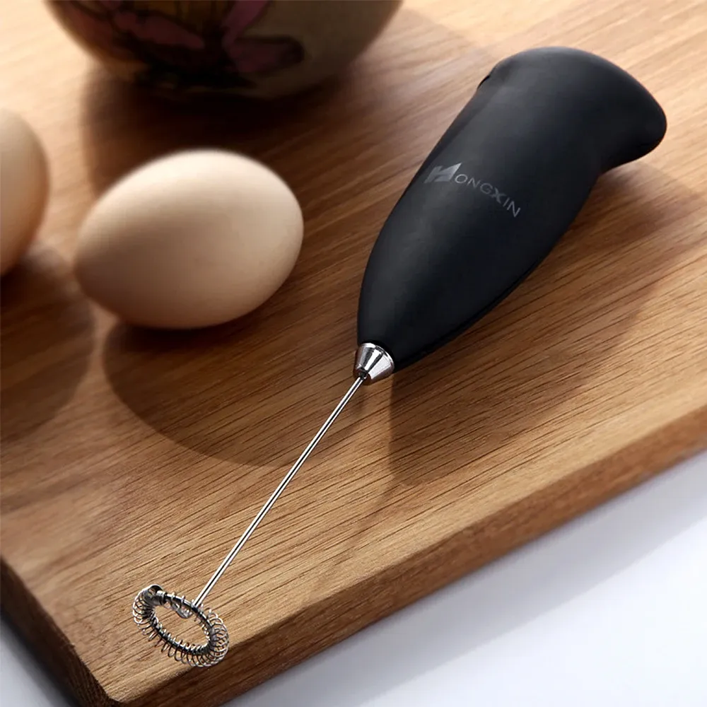 Mousseur à lait électrique portable en acier inoxydable, fouet à main pour café et boissons 2