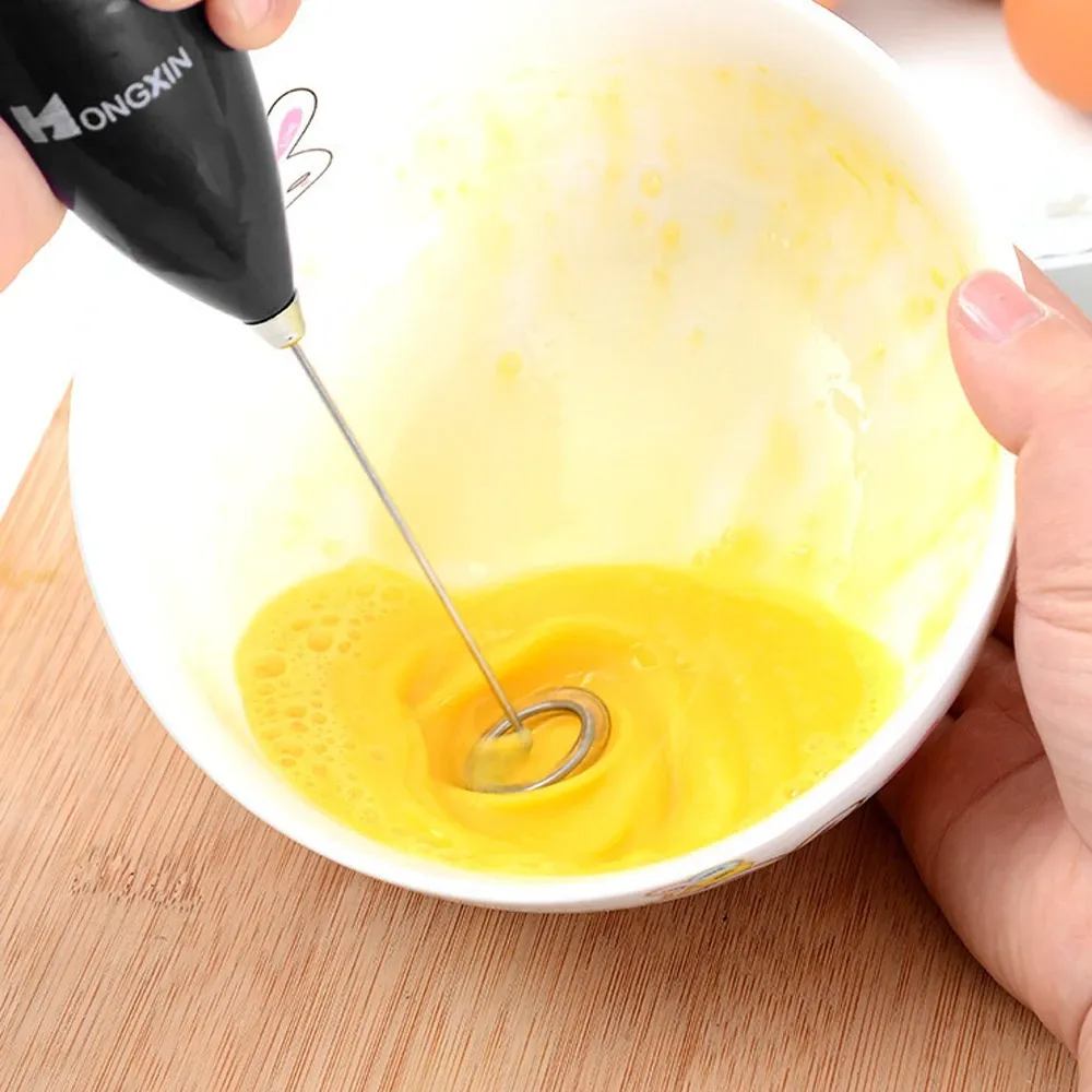 Mousseur à lait électrique portable en acier inoxydable, fouet à main pour café et boissons 5