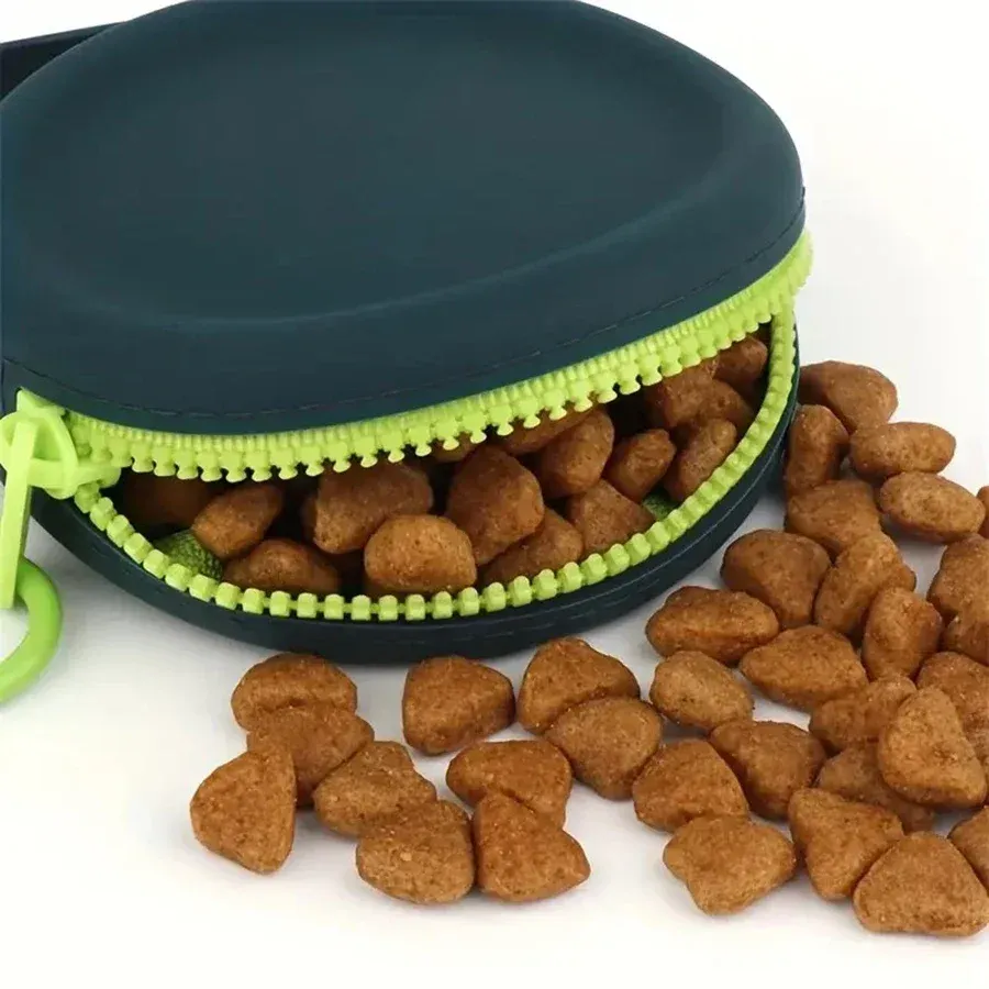Sac de dressage en silicone pour chien, étanche, pour friandises et croquettes 2