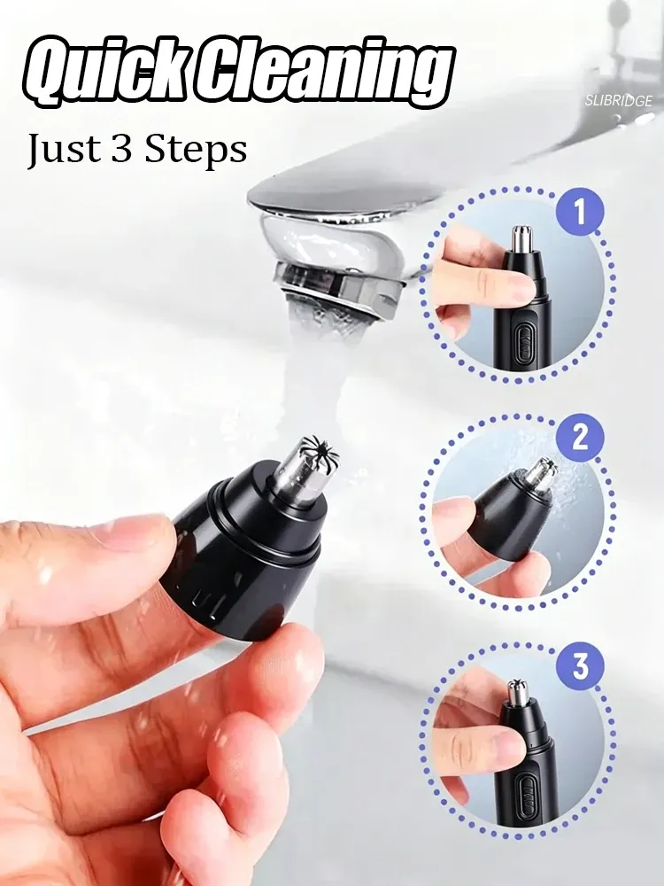 Tondeuse électrique pour le nez et les oreilles, rechargeable par USB-C, tête en acier inoxydable, mixte 5