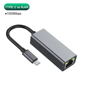 Adaptateur USB-C vers Ethernet Gigabit 1000 Mbps (USB 3.0 Type-C vers RJ45) pour MacBook et PC Windows 10