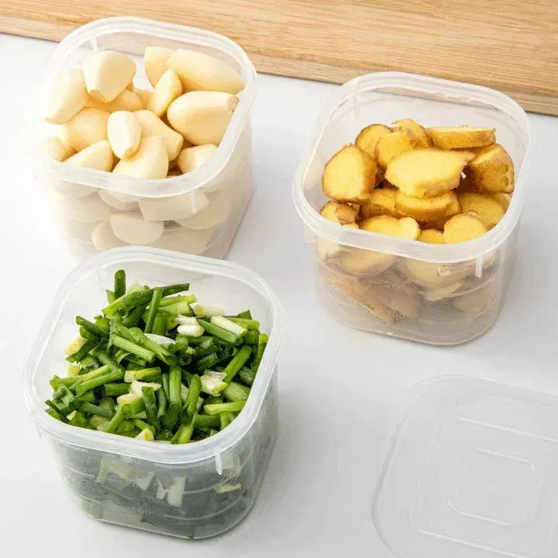 Boîte de rangement pour réfrigérateur à 6 compartiments avec couvercle 6