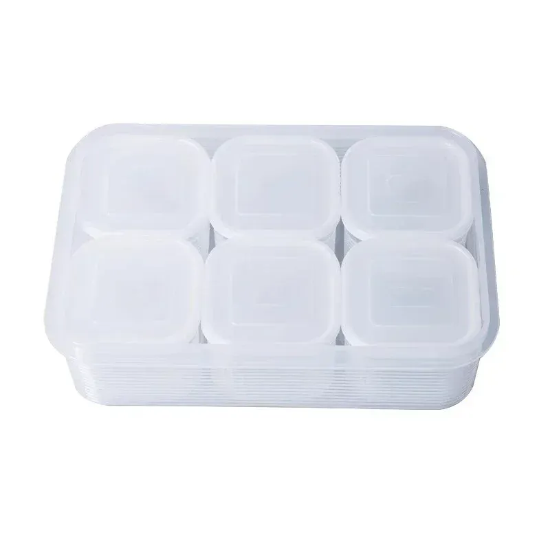 Boîte de rangement pour réfrigérateur à 6 compartiments avec couvercle 7