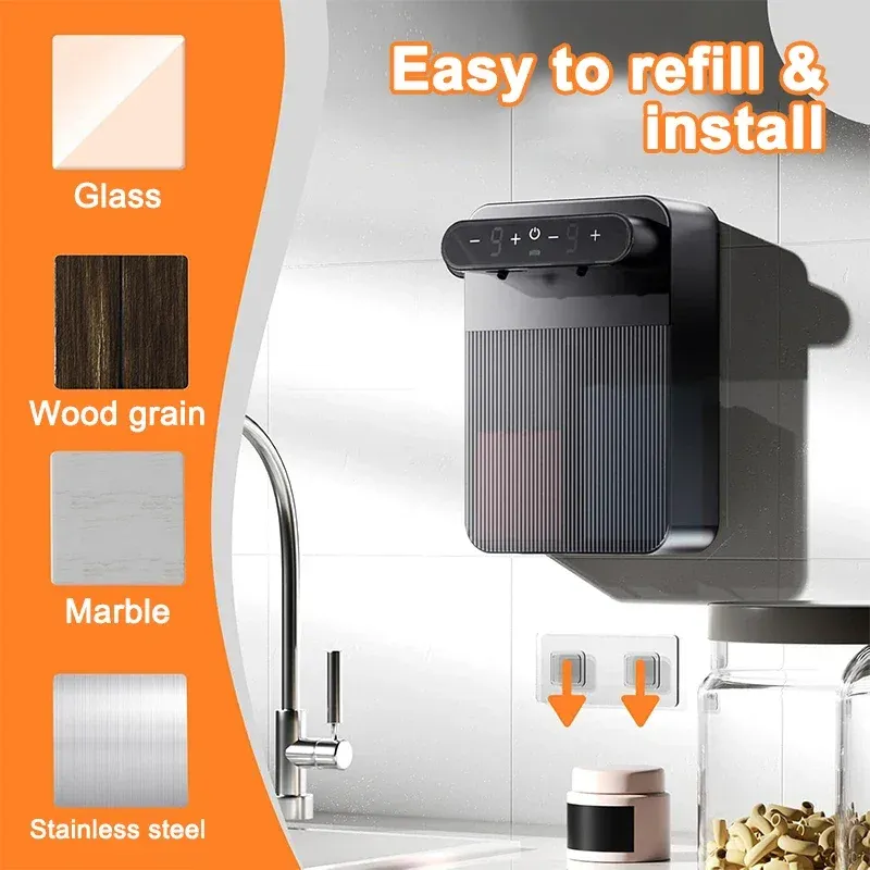 Distributeur automatique de savon mousse et gel mural à capteur sans contact, 3000 mAh, affichage intelligent 3