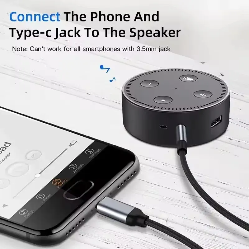 Câble audio USB-C vers Jack 3,5 mm pour iPhone 16 Pro Max, Samsung S24 Ultra et Xiaomi, compatible autoradio et casque, cordon AUX 3