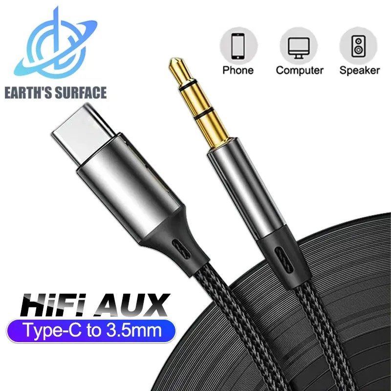 Câble audio USB-C vers Jack 3,5 mm pour iPhone 16 Pro Max, Samsung S24 Ultra et Xiaomi, compatible autoradio et casque, cordon AUX 7