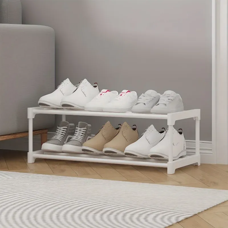Étagère à chaussures pour placard, étagère réglable pour petits espaces, petit range-chaussures pour entrée, en métal robuste 2