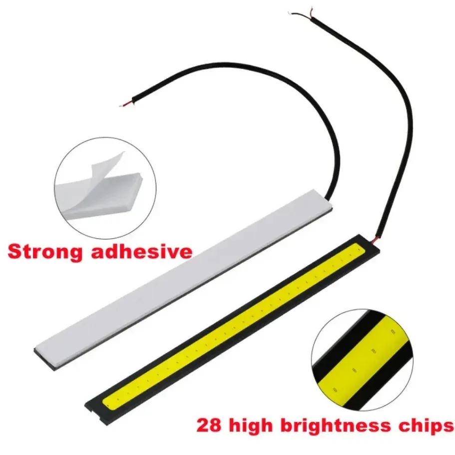 10 pièces Feux de jour LED COB ultra lumineux, 17 cm, étanches, 12 V, 6500 K, éclairage automobile intérieur, style barre lumineuse 4