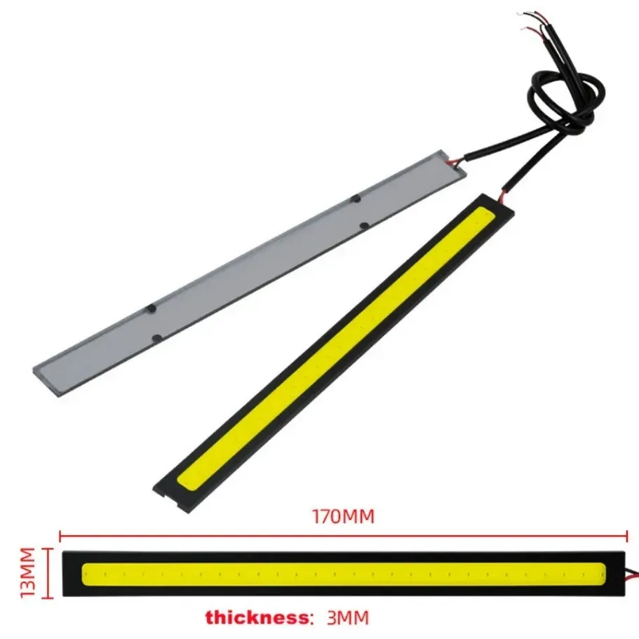 10 pièces Feux de jour LED COB ultra lumineux, 17 cm, étanches, 12 V, 6500 K, éclairage automobile intérieur, style barre lumineuse 5