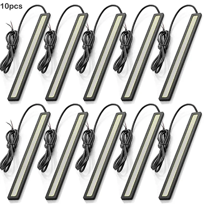 10 pièces Feux de jour LED COB ultra lumineux, 17 cm, étanches, 12 V, 6500 K, éclairage automobile intérieur, style barre lumineuse 7