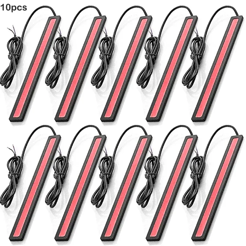 10 pièces Feux de jour LED COB ultra lumineux, 17 cm, étanches, 12 V, 6500 K, éclairage automobile intérieur, style barre lumineuse 8