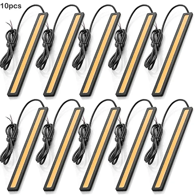 10 pièces Feux de jour LED COB ultra lumineux, 17 cm, étanches, 12 V, 6500 K, éclairage automobile intérieur, style barre lumineuse 11