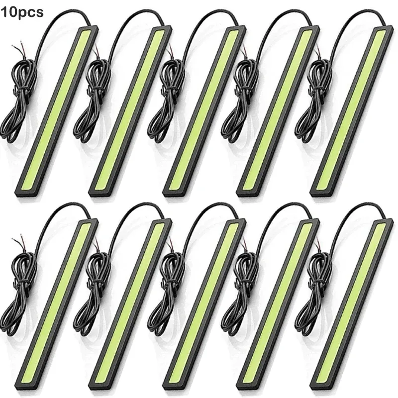 10 pièces Feux de jour LED COB ultra lumineux, 17 cm, étanches, 12 V, 6500 K, éclairage automobile intérieur, style barre lumineuse 9