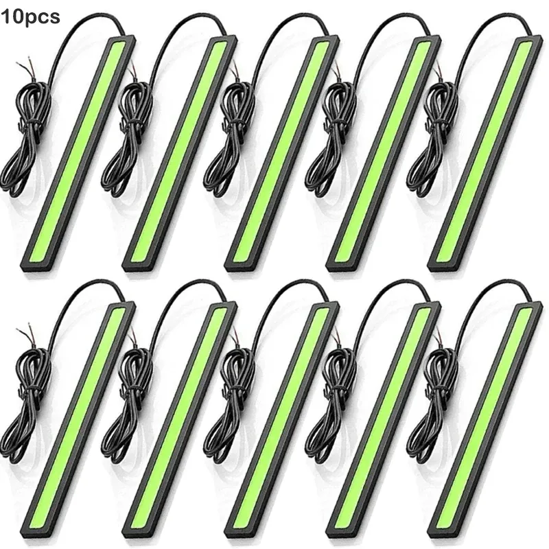 10 pièces Feux de jour LED COB ultra lumineux, 17 cm, étanches, 12 V, 6500 K, éclairage automobile intérieur, style barre lumineuse 10
