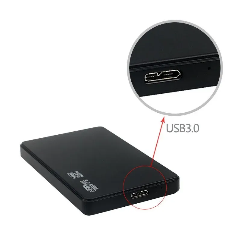 Boîtier de disque dur externe USB 3.0 pour HDD/SSD SATA 2,5 pouces, transfert haute vitesse 5 Gbps, compatible PC portable et PS5 6