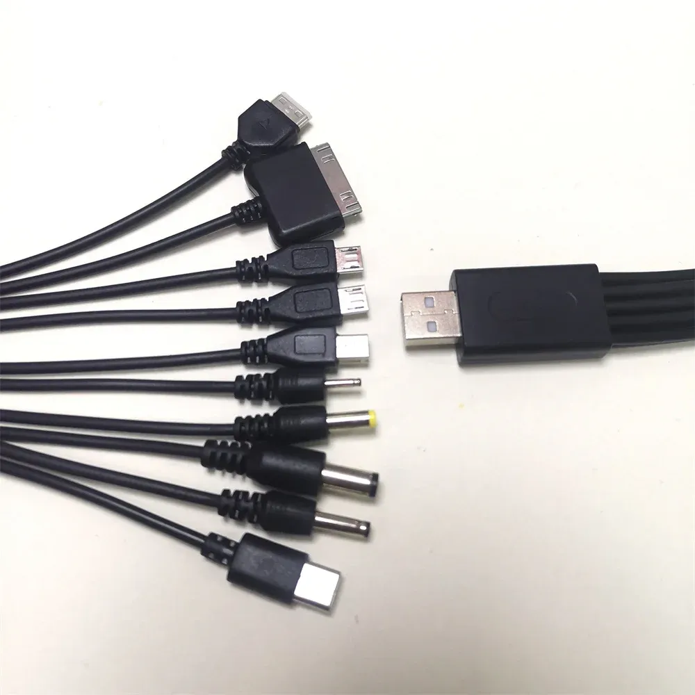 Câble d'alimentation USB vers DC universel 10 en 1 pour téléphone portable 5