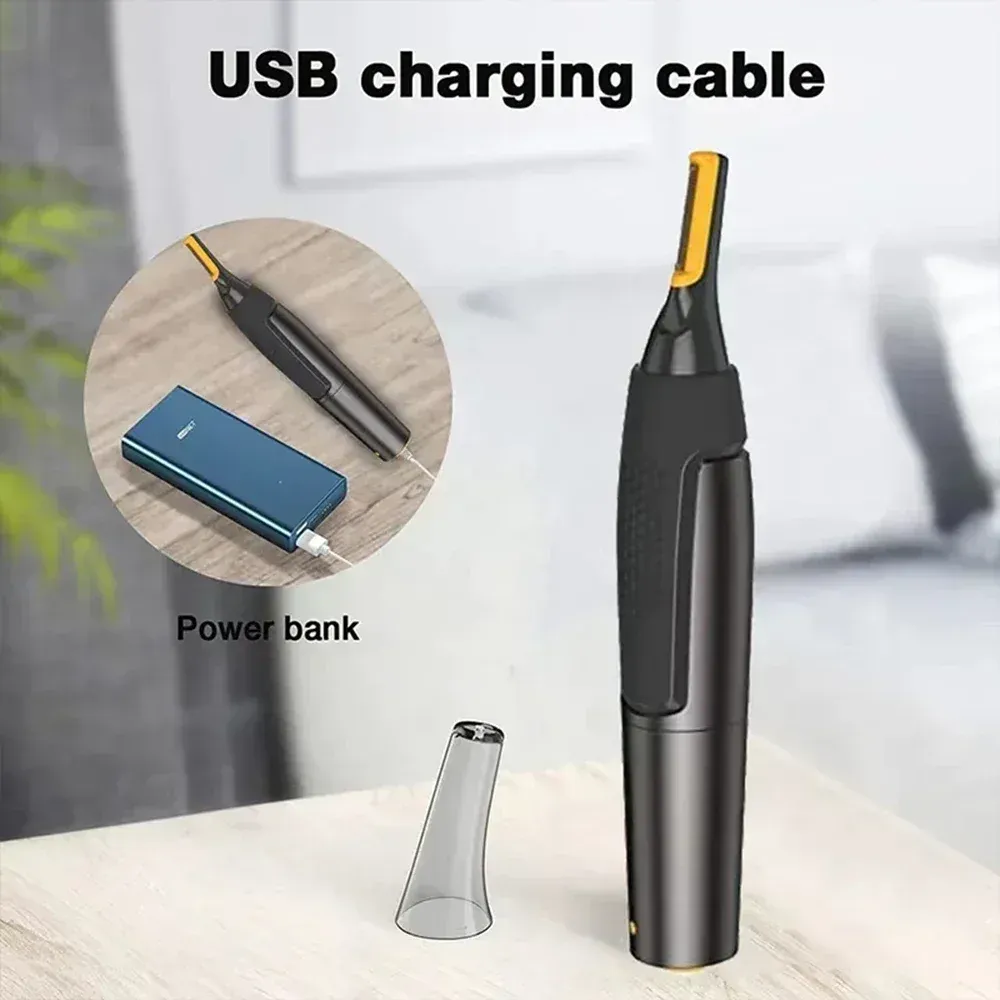 Tondeuse électrique pour le nez et les oreilles, tondeuse de précision ultra fine, portable, pour hommes, rasoir pour le nez, étanche, nettoyage sécurisé 3