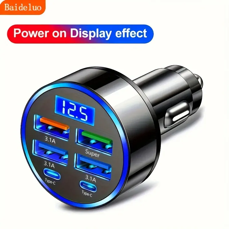 Chargeur de voiture multi-ports en détail
