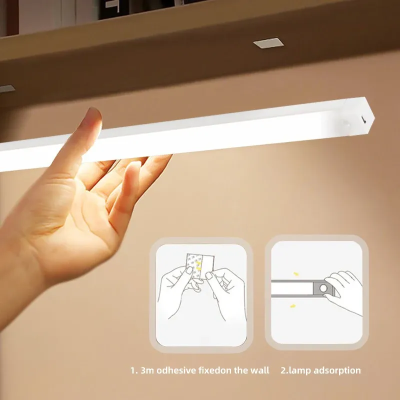 Veilleuses LED rechargeables sans fil avec capteur de mouvement pour placard, cuisine, chambre et escalier 2