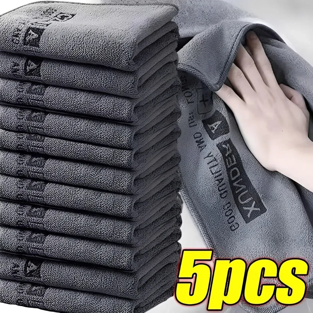 Serviette microfibre multi-usage pour lavage de voiture, double face, épaisse, super absorbante, sans peluches, pour séchage de vitres et de tables - Image 1