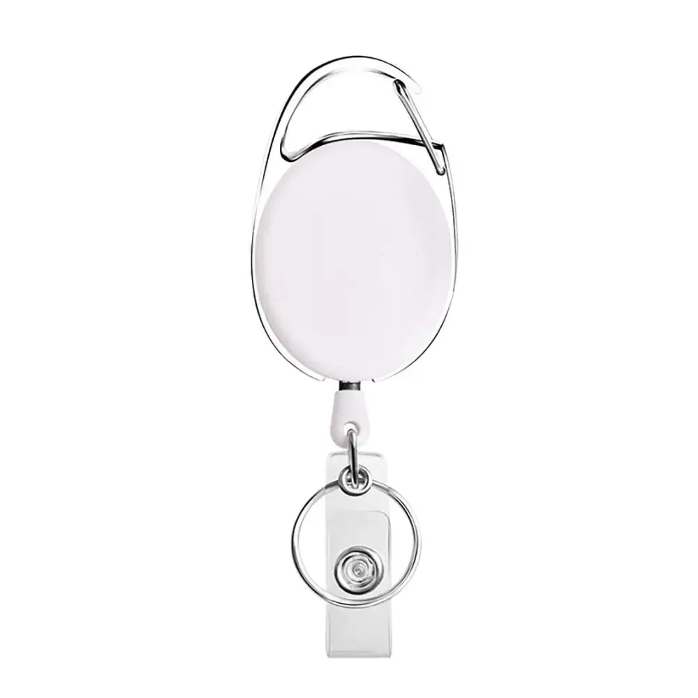 Porte-badge rétractable avec cordon, clip ceinture, lanière, bobine d'identification et anneau porte-clés 9