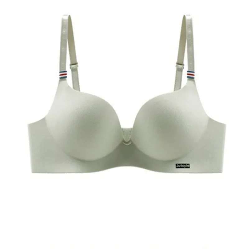 Soutien-gorge bralette sans couture en soie glacée, push-up, sans armature, bonnet AB, bretelles réglables, coloris bonbon 7