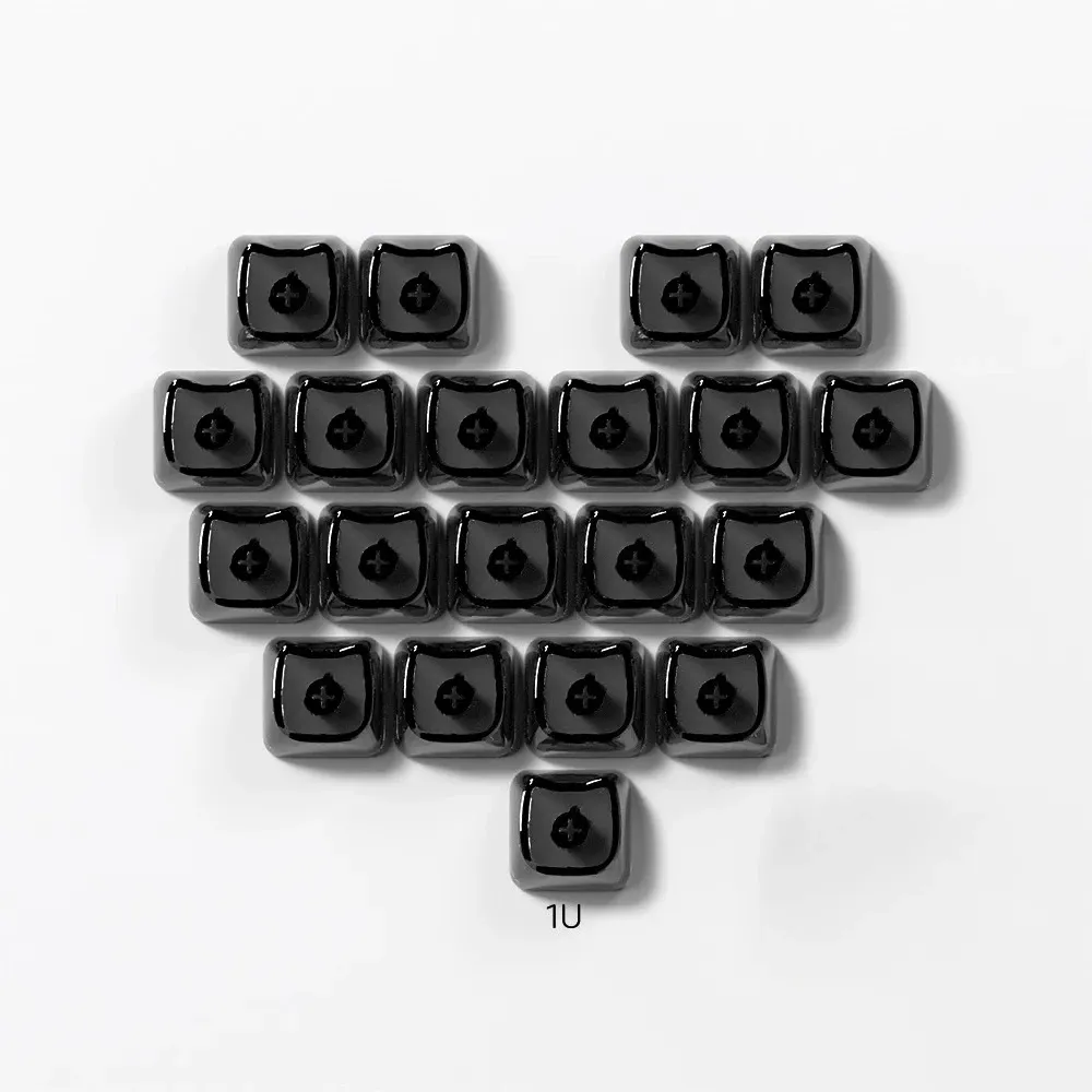 20 touches de clavier 1U à tête de chat MAO, transparentes, en PBT, non gravées, pour claviers DIY Aula et Ajazz 8