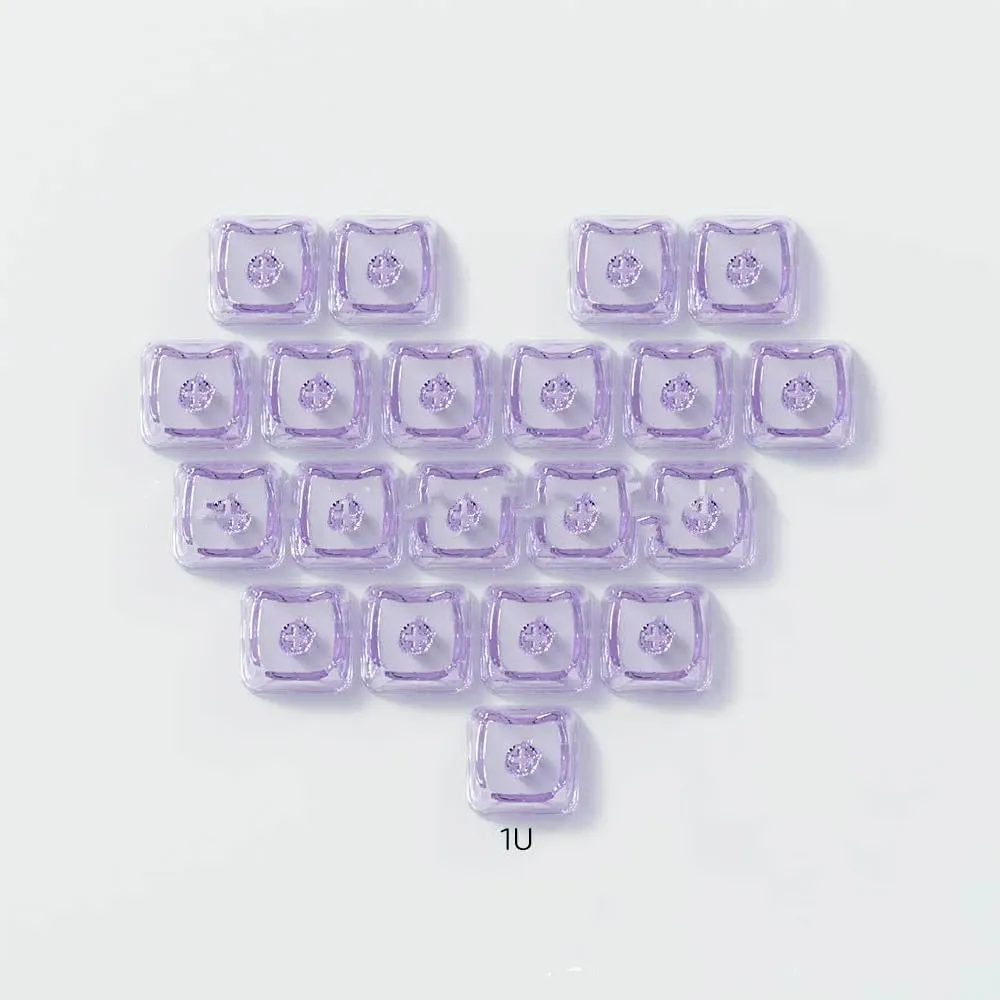 20 touches de clavier 1U à tête de chat MAO, transparentes, en PBT, non gravées, pour claviers DIY Aula et Ajazz 12