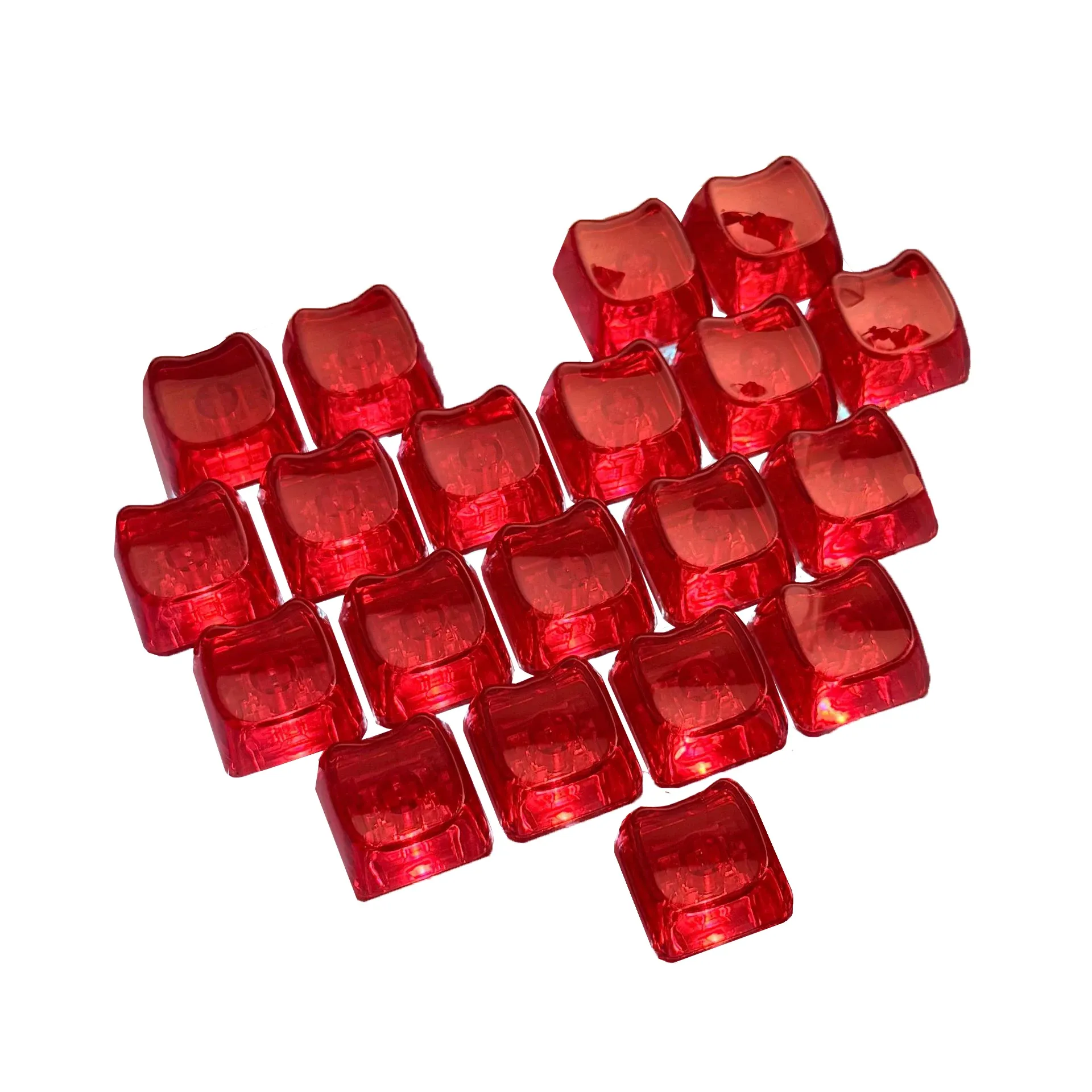 20 touches de clavier 1U à tête de chat MAO, transparentes, en PBT, non gravées, pour claviers DIY Aula et Ajazz 10