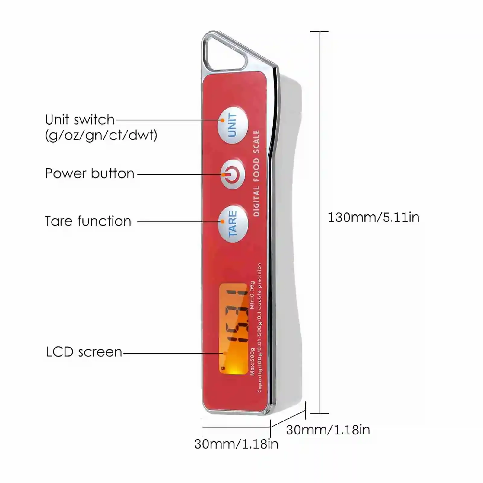 Cuillère doseuse numérique avec fonction tare, capacité 0,05 g 6