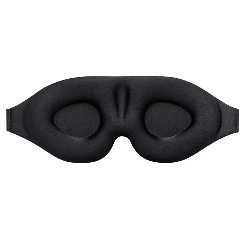 Masque de sommeil 3D réglable, unisexe, sans pression, respirant et occultant, noir 7