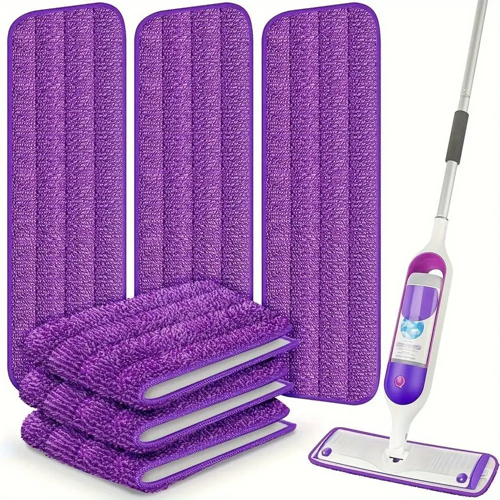 Balai plat rotatif 360° à tampons en microfibre pour le nettoyage des sols