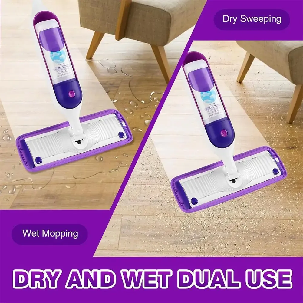 Balai plat rotatif 360° à tampons en microfibre pour le nettoyage des sols 5