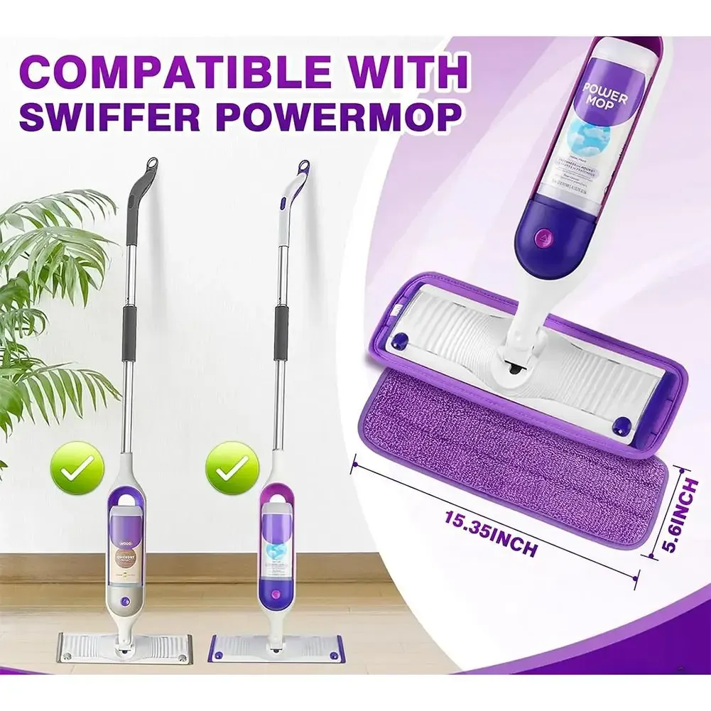 Balai plat rotatif 360° à tampons en microfibre pour le nettoyage des sols 6