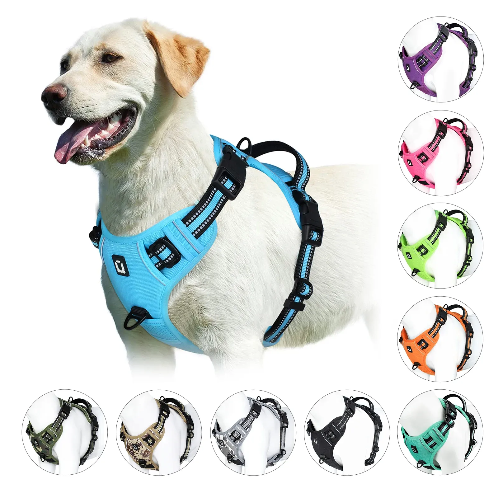 Harnais pour chien rembourré et réglable avec poignée de maîtrise - Image 1