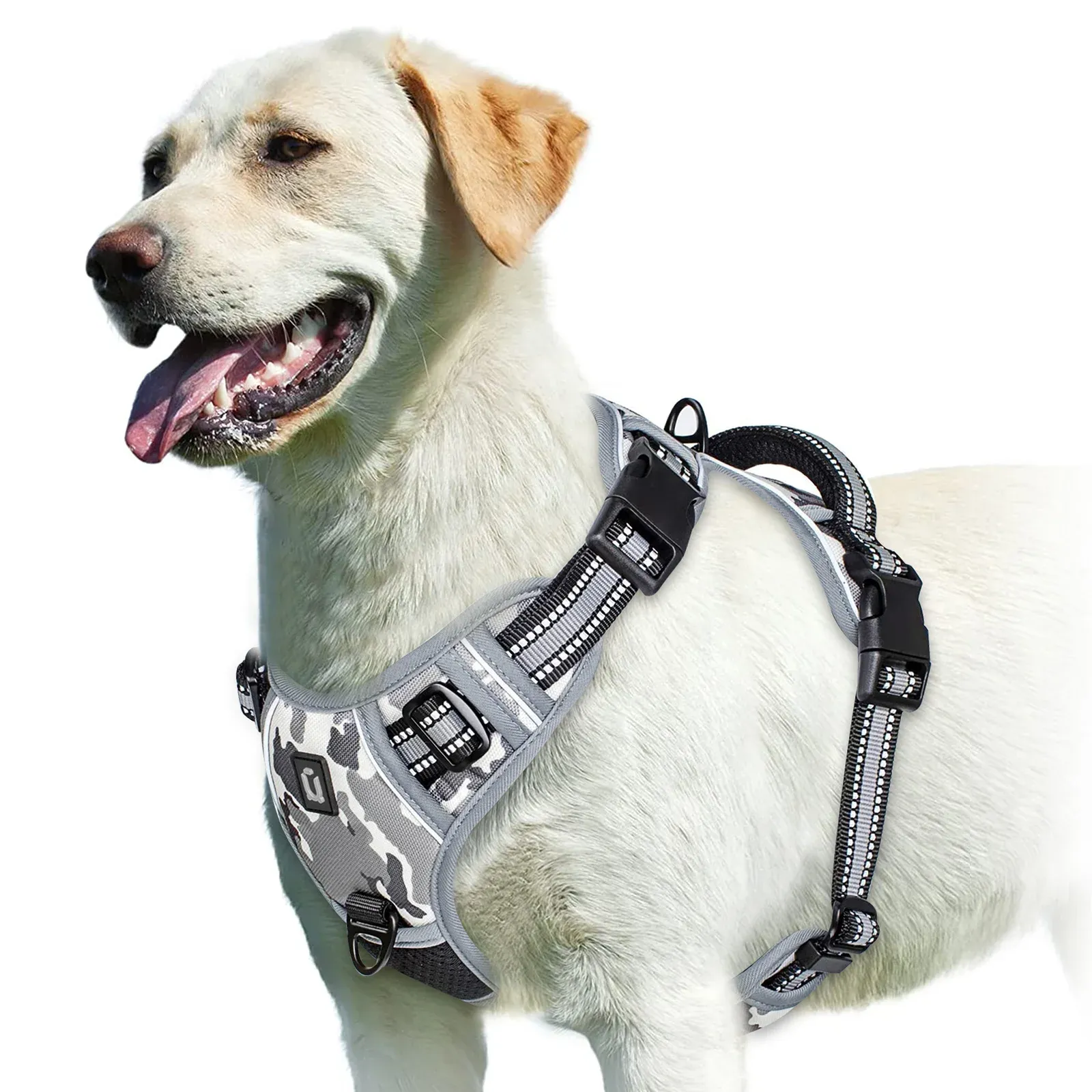 Harnais pour chien rembourré et réglable avec poignée de maîtrise 7